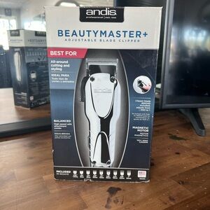 Andis BeautyMaster+ Chrome and Black Adjustable Blade Clipper Kit